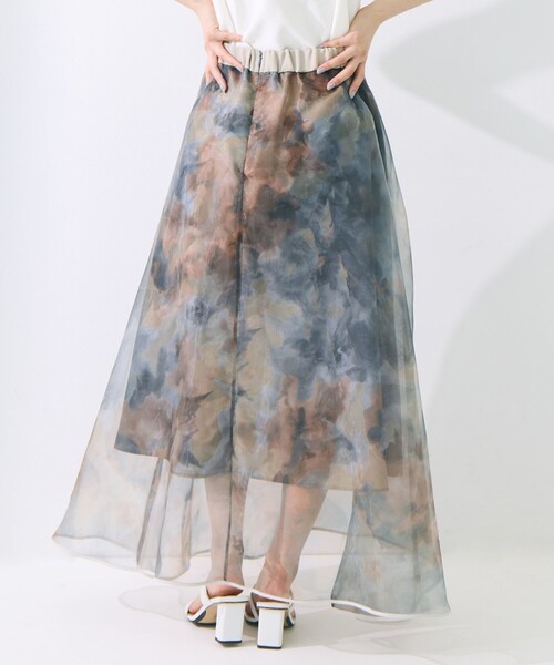 STUDIOUS(ステュディオス)の「【STUDIOUS/ステュディオス】Art Flare Skirt/アートフレアスカート/シアー/ウエストゴム/ウォッシャブル/主役スカート(スカート・レディース・グリーン/マルチ・FREE)」の19枚目の写真