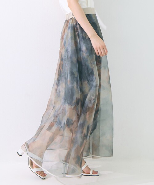 STUDIOUS(ステュディオス)の「【STUDIOUS/ステュディオス】Art Flare Skirt/アートフレアスカート/シアー/ウエストゴム/ウォッシャブル/主役スカート(スカート・レディース・グリーン/マルチ・FREE)」の20枚目の写真
