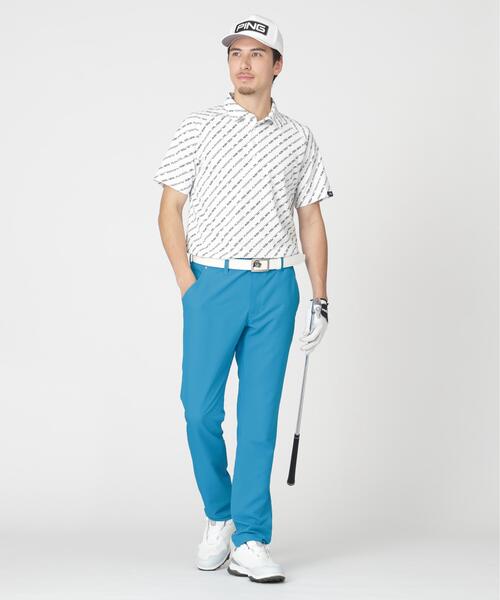 PING（ピン）の「【PING APPAREL】軽量ブリスターバイアスロゴストライププリント半袖ポロシャツ (MENS)（ポロシャツ・メンズ・ホワイト/ブラック・LL/M/L）」の11枚目の写真