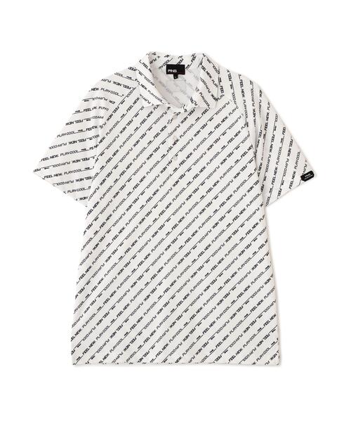 PING（ピン）の「【PING APPAREL】軽量ブリスターバイアスロゴストライププリント半袖ポロシャツ (MENS)（ポロシャツ・メンズ・ホワイト/ブラック・LL/M/L）」の12枚目の写真