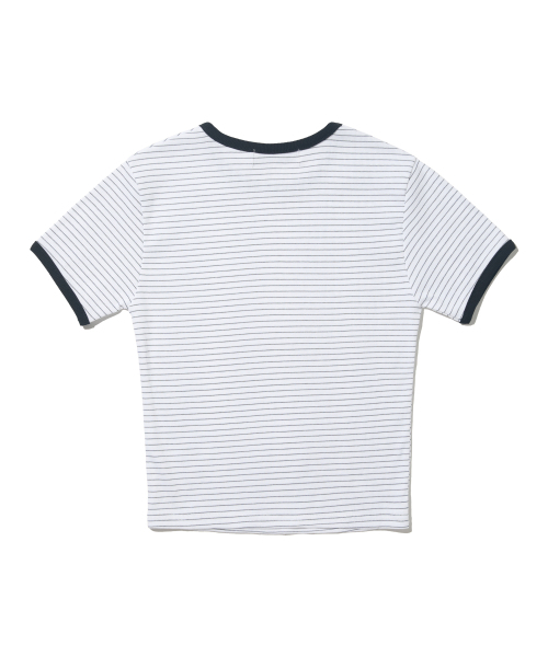 CARGOBROS FOR WOMAN(カーゴブロスフォーウィメン)の「フレンチリンガーストライプ半袖Tシャツ(ホワイト)(Tシャツ/カットソー・レディース・その他・FREE)」の2枚目の写真