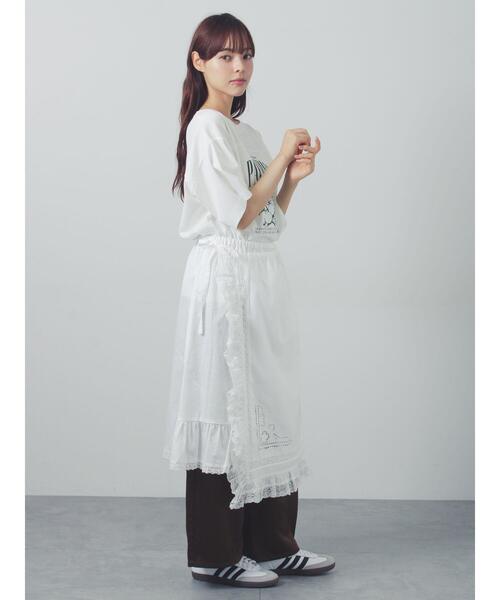 Samansa Mos2（サマンサ モスモス）の「【接触冷感】切り替えプリントTシャツ（Tシャツ/カットソー・レディース・チャコールグレー/グレー/オフホワイト・F）」の11枚目の写真
