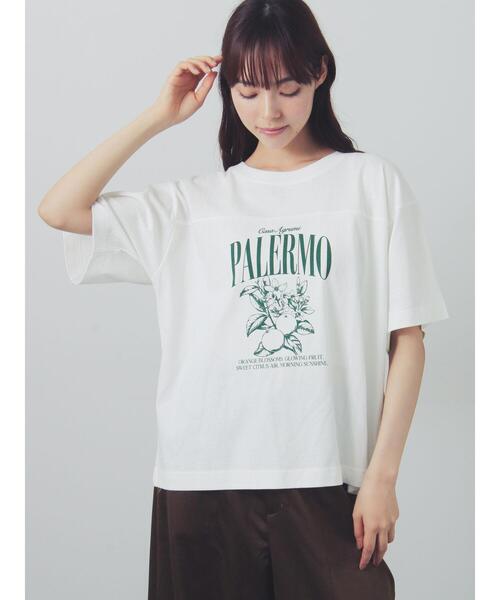 Samansa Mos2（サマンサ モスモス）の「【接触冷感】切り替えプリントTシャツ（Tシャツ/カットソー・レディース・チャコールグレー/グレー/オフホワイト・F）」の5枚目の写真