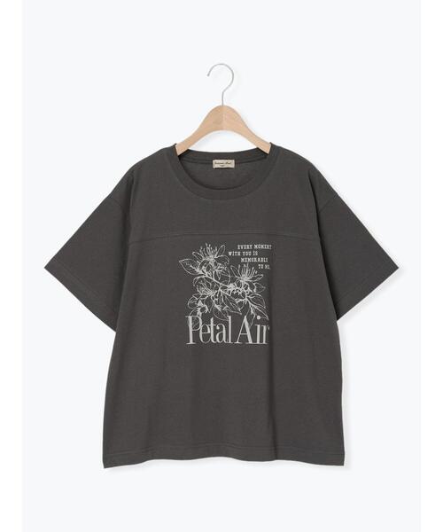 Samansa Mos2（サマンサ モスモス）の「【接触冷感】切り替えプリントTシャツ（Tシャツ/カットソー・レディース・チャコールグレー/グレー/オフホワイト・F）」の18枚目の写真