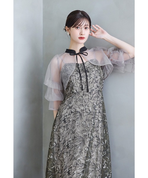 niana(ニアナ)の「ナロータイシアーボレロセットドレス 2点セット キャミワンピース 結婚式 成人式 二次会 同窓会 入学式 卒業式 パーティードレス オケージョンドレス お呼ばれ(ドレス・レディース・ライトグリーン/ブラック×ベージュ・S/M)」の1枚目の写真