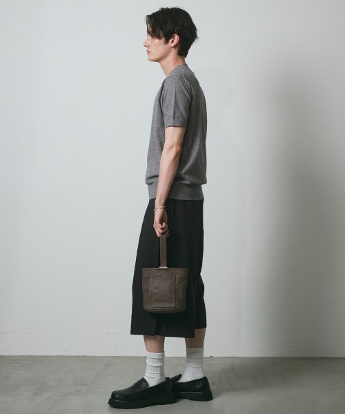 DAZE（デイズ）の「ポリエステルツイル タックワイド ショートスラックス（スラックス・メンズ・ブラック/チャコールグレー・SMALL/MEDIUM/LARGE/X-LARGE）」の6枚目の写真