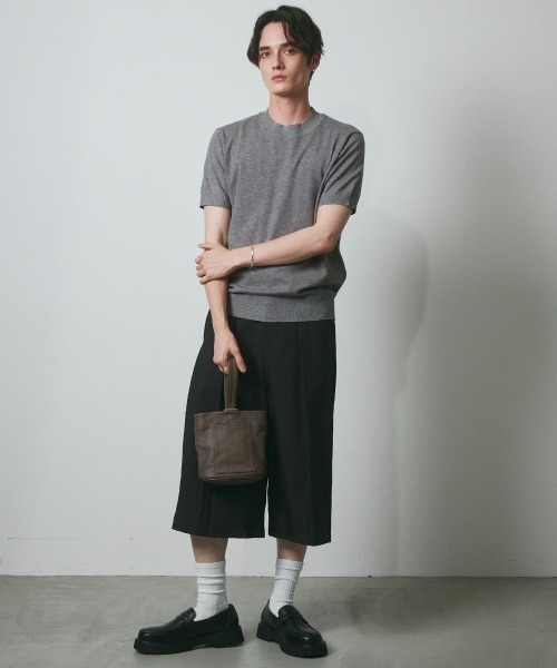 DAZE（デイズ）の「ポリエステルツイル タックワイド ショートスラックス（スラックス・メンズ・ブラック/チャコールグレー・SMALL/MEDIUM/LARGE/X-LARGE）」の8枚目の写真