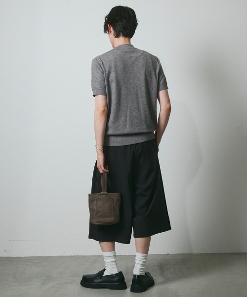 DAZE（デイズ）の「ポリエステルツイル タックワイド ショートスラックス（スラックス・メンズ・ブラック/チャコールグレー・SMALL/MEDIUM/LARGE/X-LARGE）」の11枚目の写真