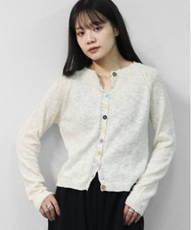 【WEB限定商品】コットンスラブ アソートカラーボタンカーディガン COTTON SLUB COLORFUL BUTTON CARDIGAN