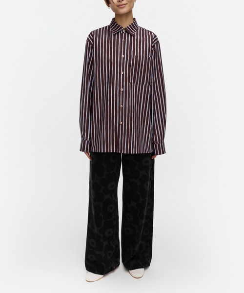 marimekko(マリメッコ)の「【kioski】Piccolo / Jokapoika blouse(シャツ/ブラウス・レディース・プラム/グリーン・SMALL/LARGE/MEDIUM/X-SMALL)」の1枚目の写真