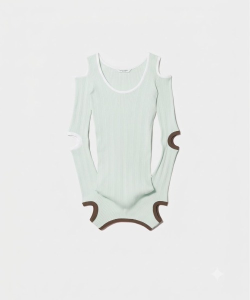 beautiful people(ビューティフルピープル)の「double-end suvincompact rib hollow top(Tシャツ/カットソー・レディース・ミント・38)」の1枚目の写真