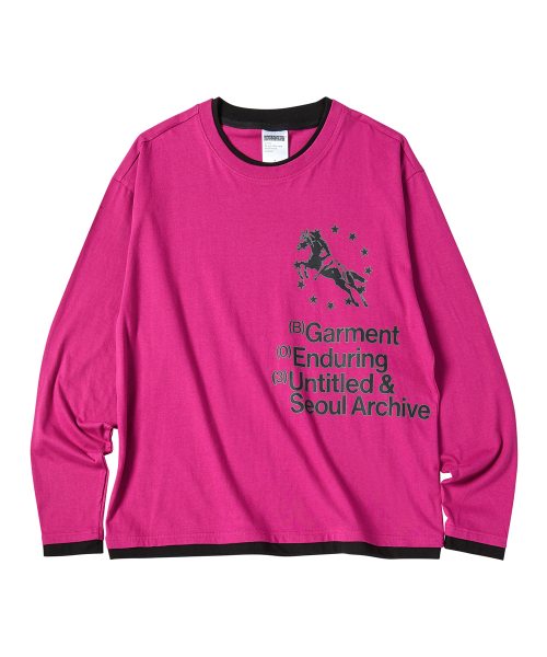 UNTITLED SEOUL(アンタイトル ソウル)の「ユニコーンタイポレイヤードロングスリーブピンク(Tシャツ/カットソー・レディース・その他・MEDIUM/SMALL/LARGE)」の2枚目の写真