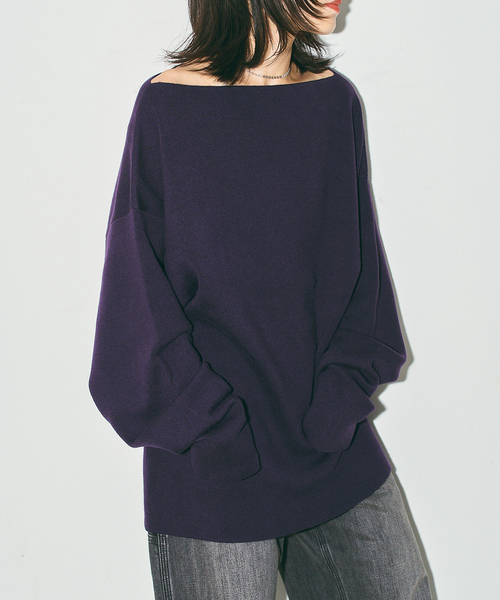 CITYSHOP(シティーショップ)の「《追加2》SMOOTH PULLOVER:ニット(ニット/セーター・レディース・パープル/チャコールグレー/ブラック・FREE)」の3枚目の写真