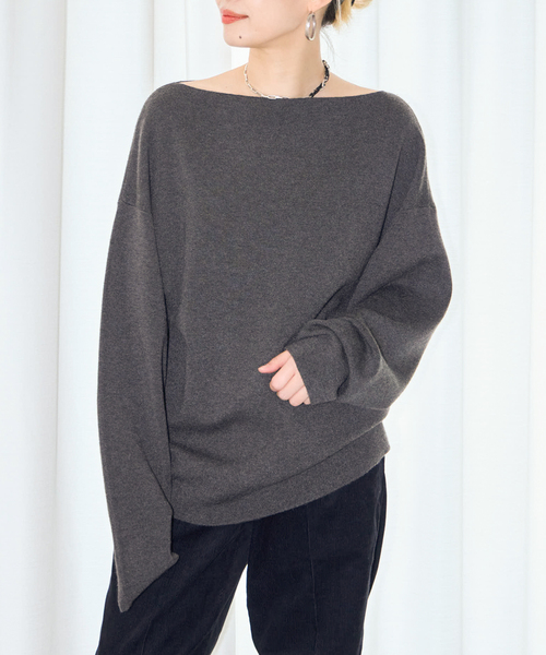 CITYSHOP(シティーショップ)の「《追加2》SMOOTH PULLOVER:ニット(ニット/セーター・レディース・パープル/チャコールグレー/ブラック・FREE)」の6枚目の写真