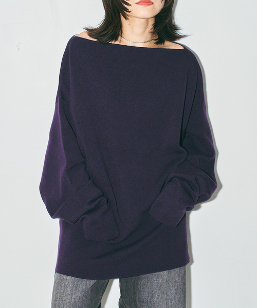 CITYSHOP(シティーショップ)の「《追加2》SMOOTH PULLOVER:ニット(ニット/セーター・レディース・パープル/チャコールグレー/ブラック・FREE)」の8枚目の写真