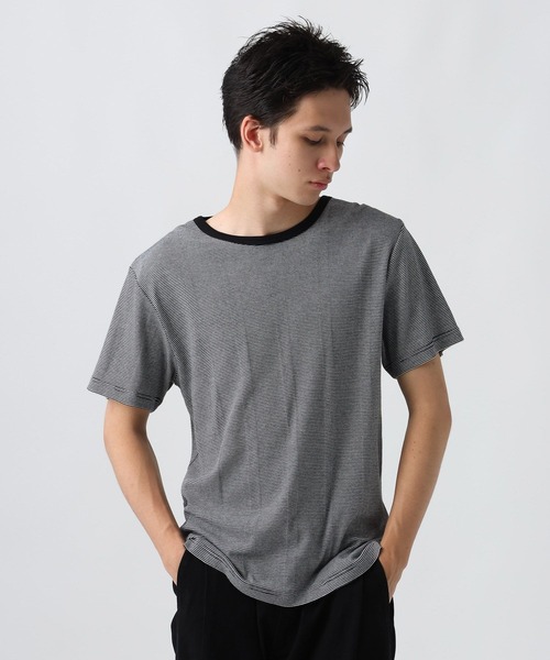 Robert P.Miller（ロバート ピー ミラー）の「[WEB限定]【Robert P.Miller】Panel-rib Crewneck Tee（Tシャツ/カットソー・メンズ・オフホワイト/ブラック/スモーク・LARGE/MEDIUM/X-LARGE）」の3枚目の写真