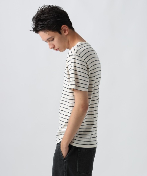 Robert P.Miller（ロバート ピー ミラー）の「[WEB限定]【Robert P.Miller】Panel-rib Crewneck Tee（Tシャツ/カットソー・メンズ・オフホワイト/ブラック/スモーク・LARGE/MEDIUM/X-LARGE）」の6枚目の写真
