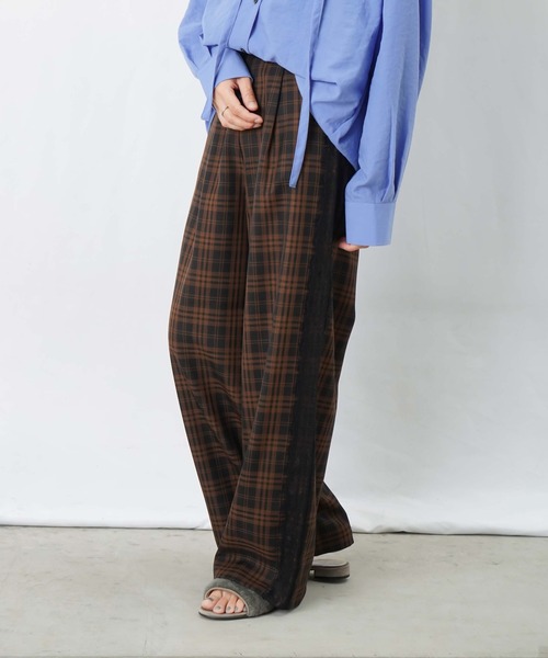 LUCA/LADY LUCK LUCA(ルカ/レディラックルカ)の「LC/LLL サイドレースチェックワイドパンツ(その他パンツ・レディース・オレンジ/ブルー・FREE)」の11枚目の写真