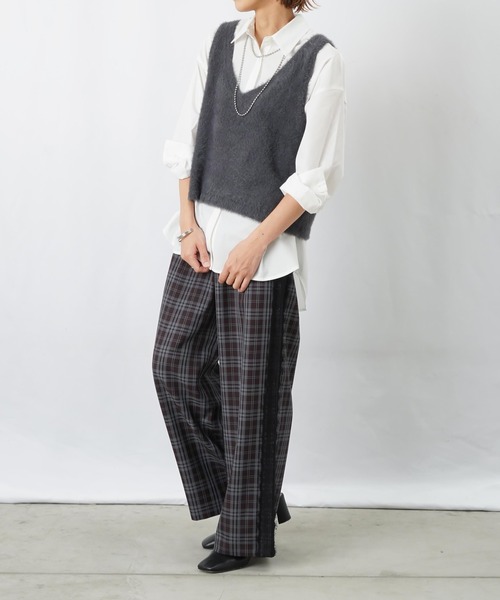 LUCA/LADY LUCK LUCA(ルカ/レディラックルカ)の「LC/LLL サイドレースチェックワイドパンツ(その他パンツ・レディース・オレンジ/ブルー・FREE)」の7枚目の写真