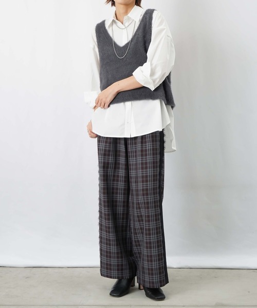LUCA/LADY LUCK LUCA(ルカ/レディラックルカ)の「LC/LLL サイドレースチェックワイドパンツ(その他パンツ・レディース・オレンジ/ブルー・FREE)」の9枚目の写真