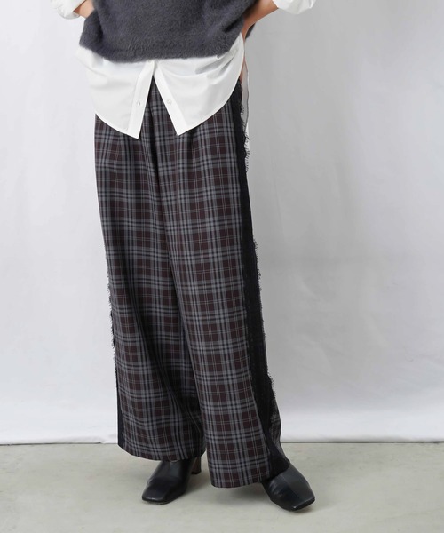 LUCA/LADY LUCK LUCA(ルカ/レディラックルカ)の「LC/LLL サイドレースチェックワイドパンツ(その他パンツ・レディース・オレンジ/ブルー・FREE)」の10枚目の写真