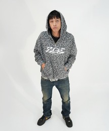 BGL（ビージーエル）の「BGL LOGO LEOPARD ZIP PARKA / ワッフル / サーマル / レオパード / ヒョウ柄 / Y2K / 韓国ストリート　ジップパーカー（パーカー）」