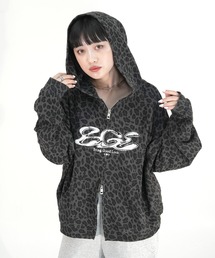 BGL（ビージーエル）の「BGL LOGO LEOPARD ZIP PARKA / ワッフル / サーマル / レオパード / ヒョウ柄 / Y2K / 韓国ストリート　ジップパーカー（パーカー）」