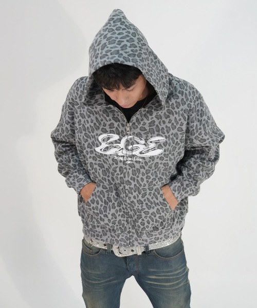 BGL(ビージーエル)の「BGL LOGO LEOPARD ZIP PARKA / ワッフル / サーマル / レオパード / ヒョウ柄 / Y2K / 韓国ストリート ジップパーカー(パーカー・レディース・ブラウン/グレー/ブラック・S/M/L)」の8枚目の写真