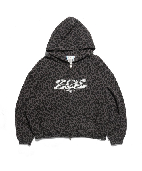 BGL(ビージーエル)の「BGL LOGO LEOPARD ZIP PARKA / ワッフル / サーマル / レオパード / ヒョウ柄 / Y2K / 韓国ストリート ジップパーカー(パーカー・レディース・ブラウン/グレー/ブラック・S/M/L)」の9枚目の写真
