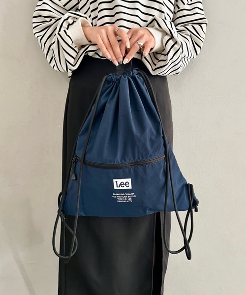 Lee(リー)の「Lee.ポリエステル ナップサック.バックパック.軽量(バックパック/リュック・レディース・ダークグレー/ブラウン/ネイビー/グレー/ブラック・FREE)」の9枚目の写真