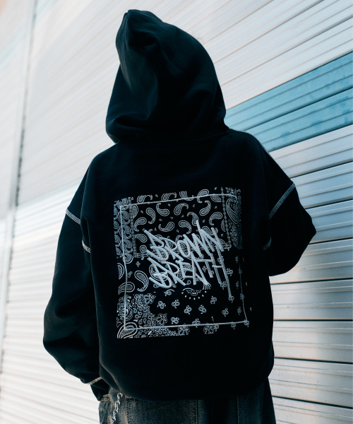 BROWNBREATH KIDS(ブラウンブレスキッズ)の「KIDS PAISELY GRAPHIC HOODIE - BLACK(パーカー・レディース・その他・110/120/130/140/150)」の1枚目の写真