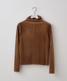 【WEB限定】ベロアストライプボトルネック長袖プルオーバー