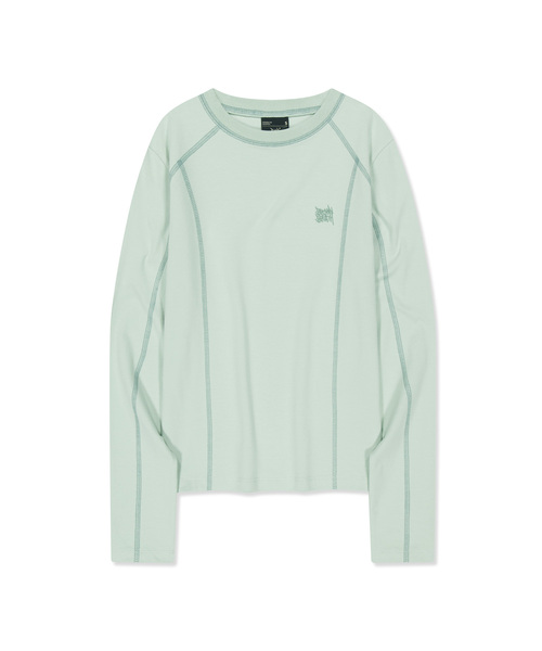 BROWNBREATH(ブラウンブレス)の「Wステッチポイントロングスリーブ(Tシャツ/カットソー・レディース・オリーブ/ブラック・SMALL/MEDIUM)」の2枚目の写真