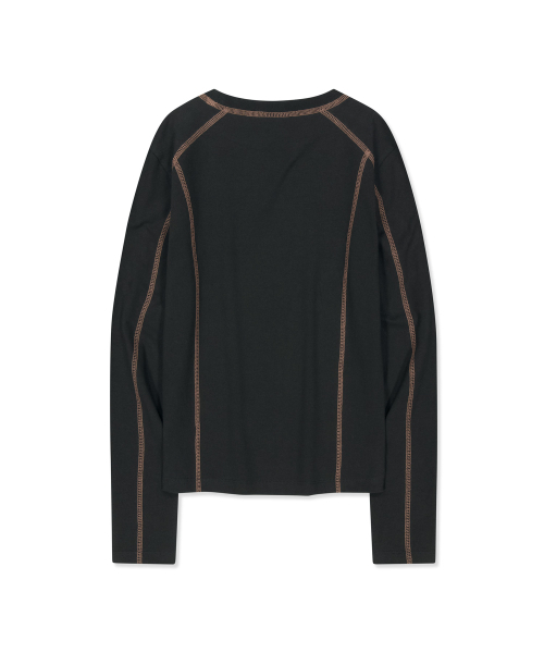 BROWNBREATH(ブラウンブレス)の「Wステッチポイントロングスリーブ(Tシャツ/カットソー・レディース・オリーブ/ブラック・SMALL/MEDIUM)」の3枚目の写真
