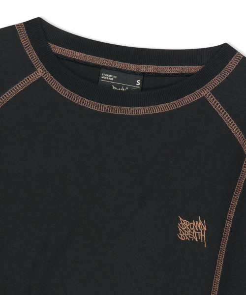 BROWNBREATH(ブラウンブレス)の「Wステッチポイントロングスリーブ(Tシャツ/カットソー・レディース・オリーブ/ブラック・SMALL/MEDIUM)」の8枚目の写真