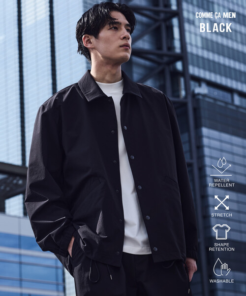 COMME CA MEN(コムサメン)の「【撥水】〔TEXBRID〕コーチジャケット(ブルゾン・メンズ・チャコール/ブラック・L/M)」の2枚目の写真