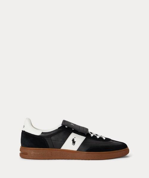 POLO RALPH LAUREN(ポロ ラルフ ローレン)の「Bedford レザースエード スニーカー(スニーカー・メンズ・ブラック系1・9.5D/9D/8.5D/8D/7.5D/7D/6D/5D)」の1枚目の写真