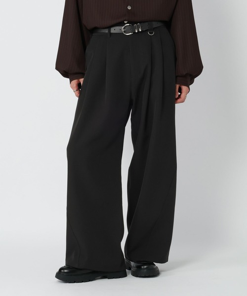 RAGEBLUE(レイジブルー)の「3D CURVED WIDE SLACKS/3Dカーブワイドスラックス(スラックス・メンズ・ダークグレー/ブラック/グレー・LARGE/MEDIUM)」の1枚目の写真