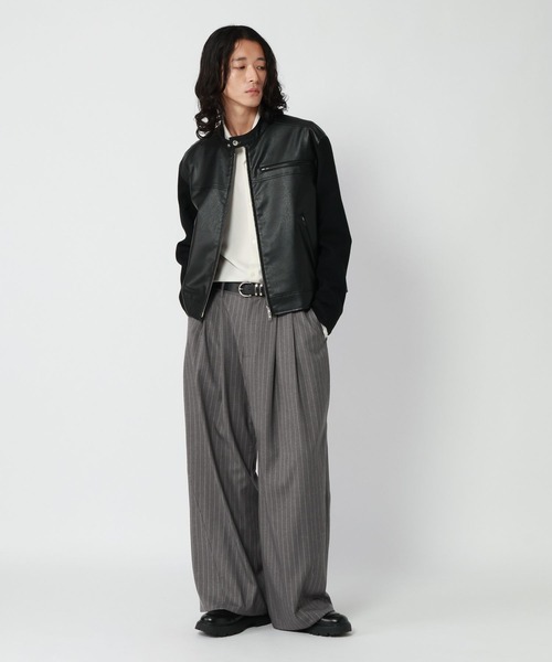 RAGEBLUE(レイジブルー)の「3D CURVED WIDE SLACKS/3Dカーブワイドスラックス(スラックス・メンズ・ダークグレー/ブラック/グレー・LARGE/MEDIUM)」の8枚目の写真