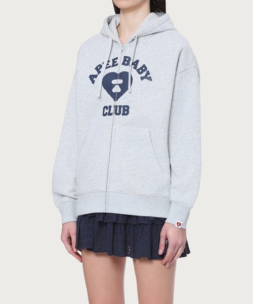 APEE BY A BATHING APE（エイピーバイアベイシングエイプ）の「APEE HEART COLLEGE PRINT ZIP HOODIE（パーカー・レディース・グレー/ネイビー/バーガンディー・X-SMALL/SMALL）」の7枚目の写真