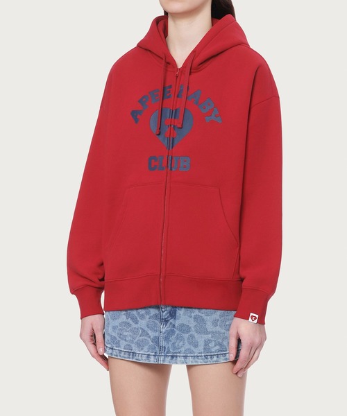 APEE BY A BATHING APE（エイピーバイアベイシングエイプ）の「APEE HEART COLLEGE PRINT ZIP HOODIE（パーカー・レディース・グレー/ネイビー/バーガンディー・X-SMALL/SMALL）」の9枚目の写真