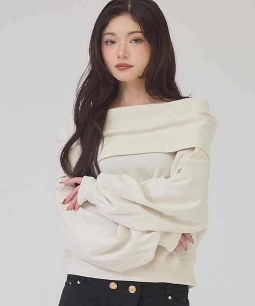 ANAP(アナップ)の「オフショルフーディプルオーバー(その他トップス・レディース・ブラック/グレー/ベージュ系その他・F)」の3枚目の写真