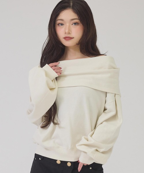 ANAP(アナップ)の「オフショルフーディプルオーバー(その他トップス・レディース・ブラック/グレー/ベージュ系その他・F)」の4枚目の写真