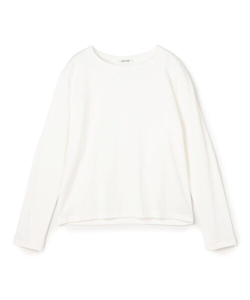 EDITION(エディション)の「コットンヘビーフライス ロングスリーブティー(Tシャツ/カットソー・レディース・チャコールグレー/ホワイト・36/34)」の2枚目の写真