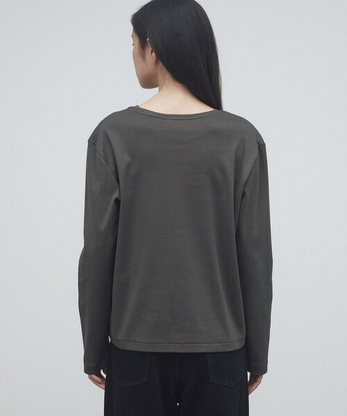 EDITION(エディション)の「コットンヘビーフライス ロングスリーブティー(Tシャツ/カットソー・レディース・チャコールグレー/ホワイト・36/34)」の6枚目の写真