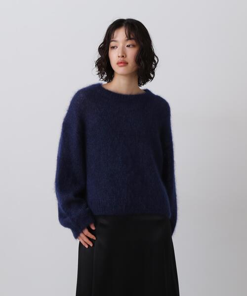 YLEVE(イレーヴ)の「YLEVE / MOHAIR SILK KNIT PULL OVER(ニット/セーター・レディース・オレンジ/ネイビー・1)」の2枚目の写真