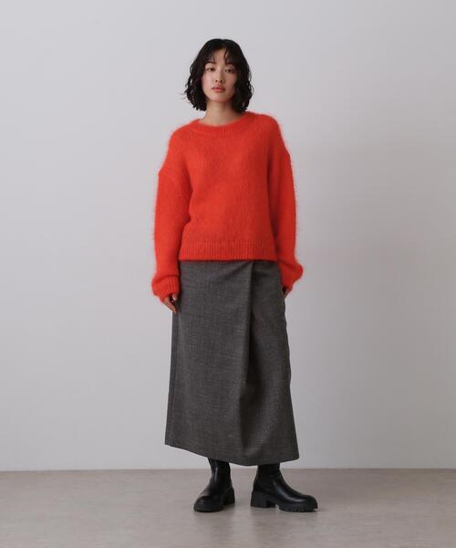 YLEVE(イレーヴ)の「YLEVE / MOHAIR SILK KNIT PULL OVER(ニット/セーター・レディース・オレンジ/ネイビー・1)」の9枚目の写真