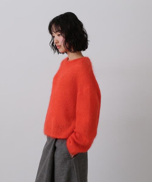 YLEVE(イレーヴ)の「YLEVE / MOHAIR SILK KNIT PULL OVER(ニット/セーター・レディース・オレンジ/ネイビー・1)」の10枚目の写真