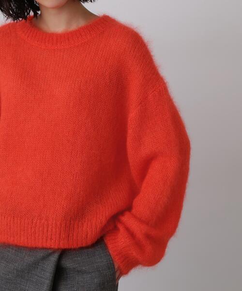 YLEVE(イレーヴ)の「YLEVE / MOHAIR SILK KNIT PULL OVER(ニット/セーター・レディース・オレンジ/ネイビー・1)」の13枚目の写真