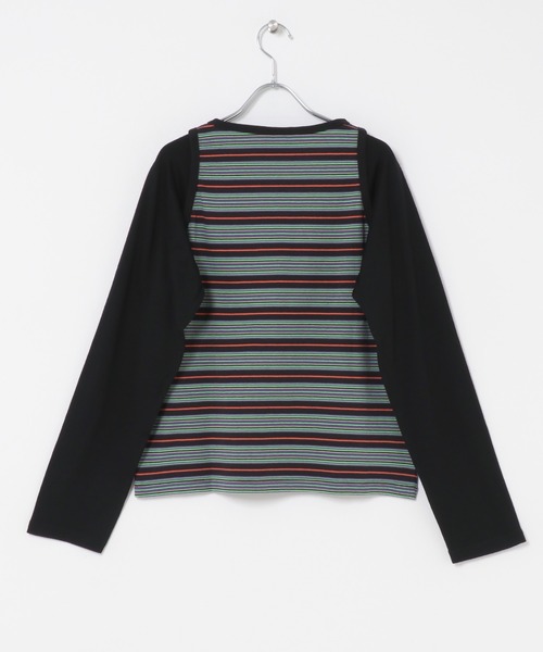 URBAN RESEARCH(アーバンリサーチ)の「Girls department Club W.BORDER TANK LAYER LS(Tシャツ/カットソー・レディース・ブラック/ブラウン・FREE)」の5枚目の写真